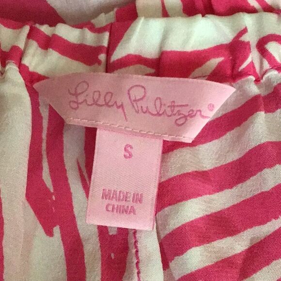 Lily Pulitzer Lei Lei Tube Top Silk Geometric Print Halter Top Size Small - Picture 3 of 5